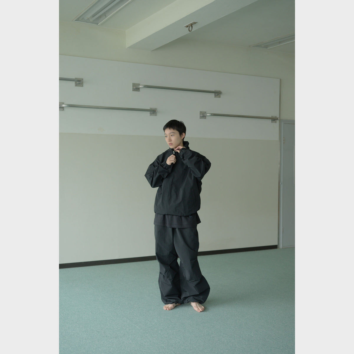 NYLON TRACK BLOUSON “SUN” ー BLK