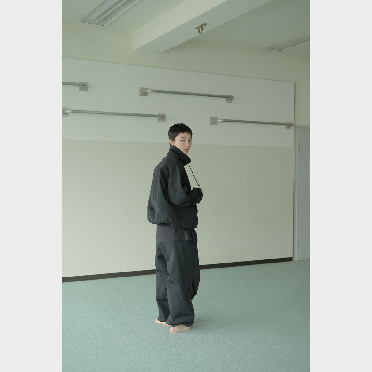 NYLON TRACK BLOUSON “SUN” ー BLK