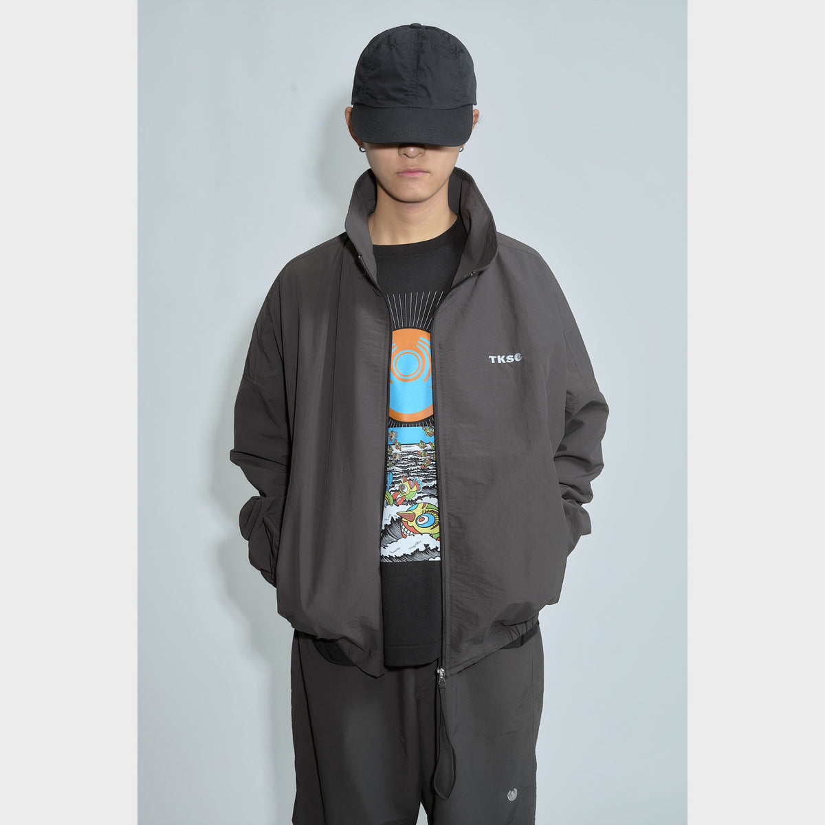 NYLON TRACK BLOUSON “GOLDFISH SWIM IN THE POOL”