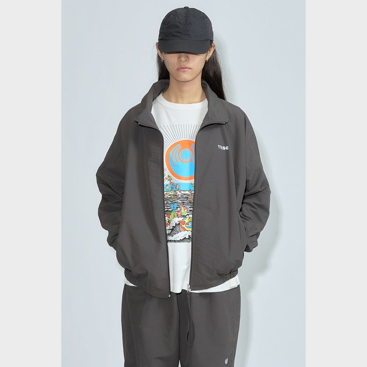 NYLON TRACK BLOUSON “GOLDFISH SWIM IN THE POOL”
