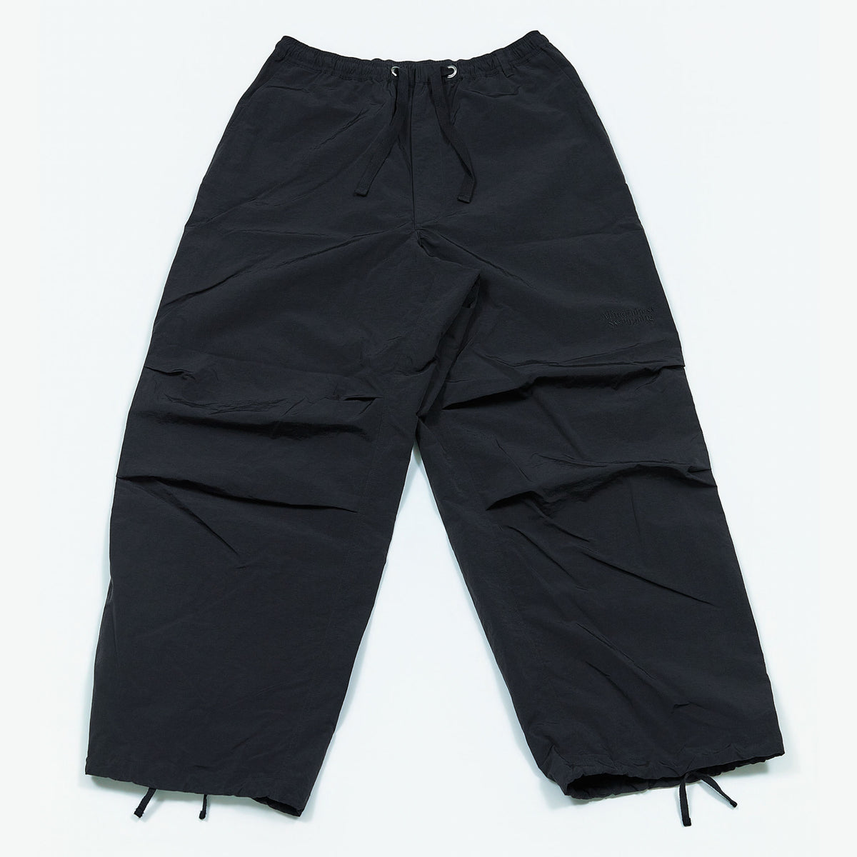 NYLON TRACK TROUSERS “MINDFULNESS SWIMMING” ー BLK