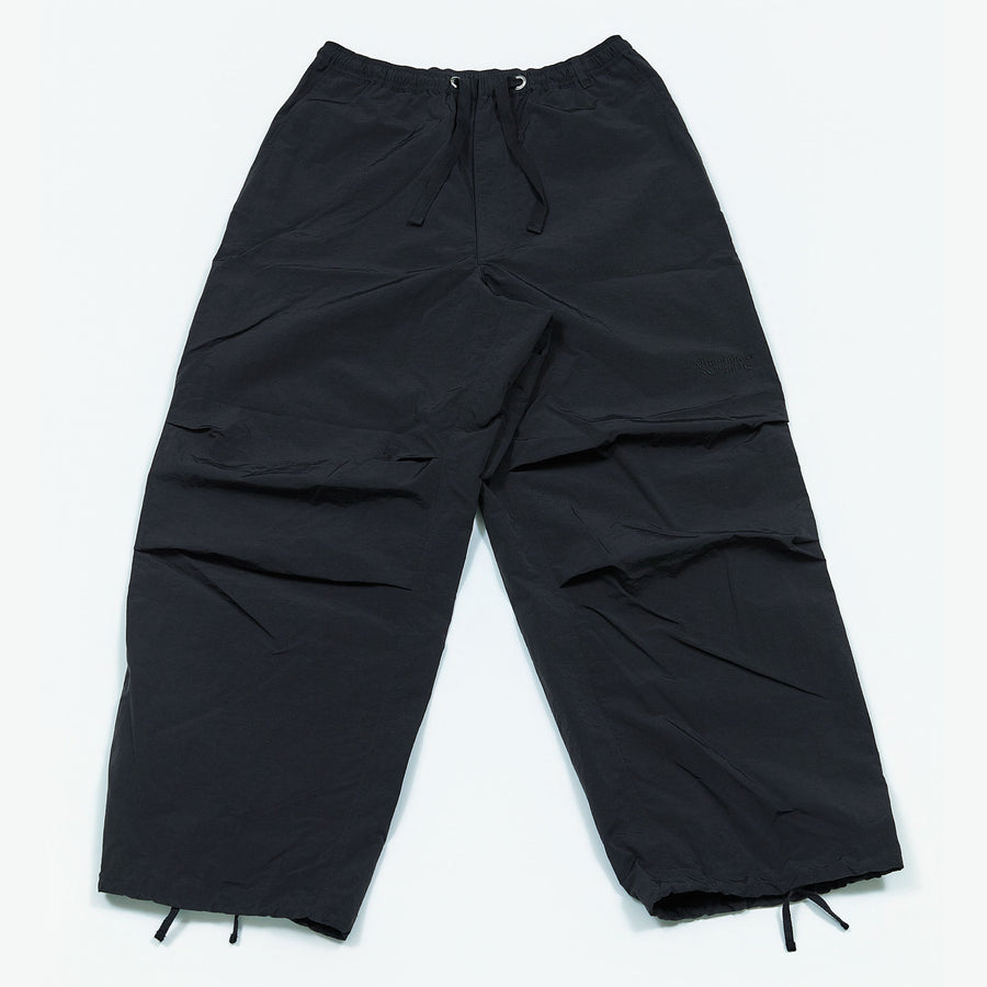 NYLON TRACK TROUSERS “MINDFULNESS SWIMMING” ー BLK