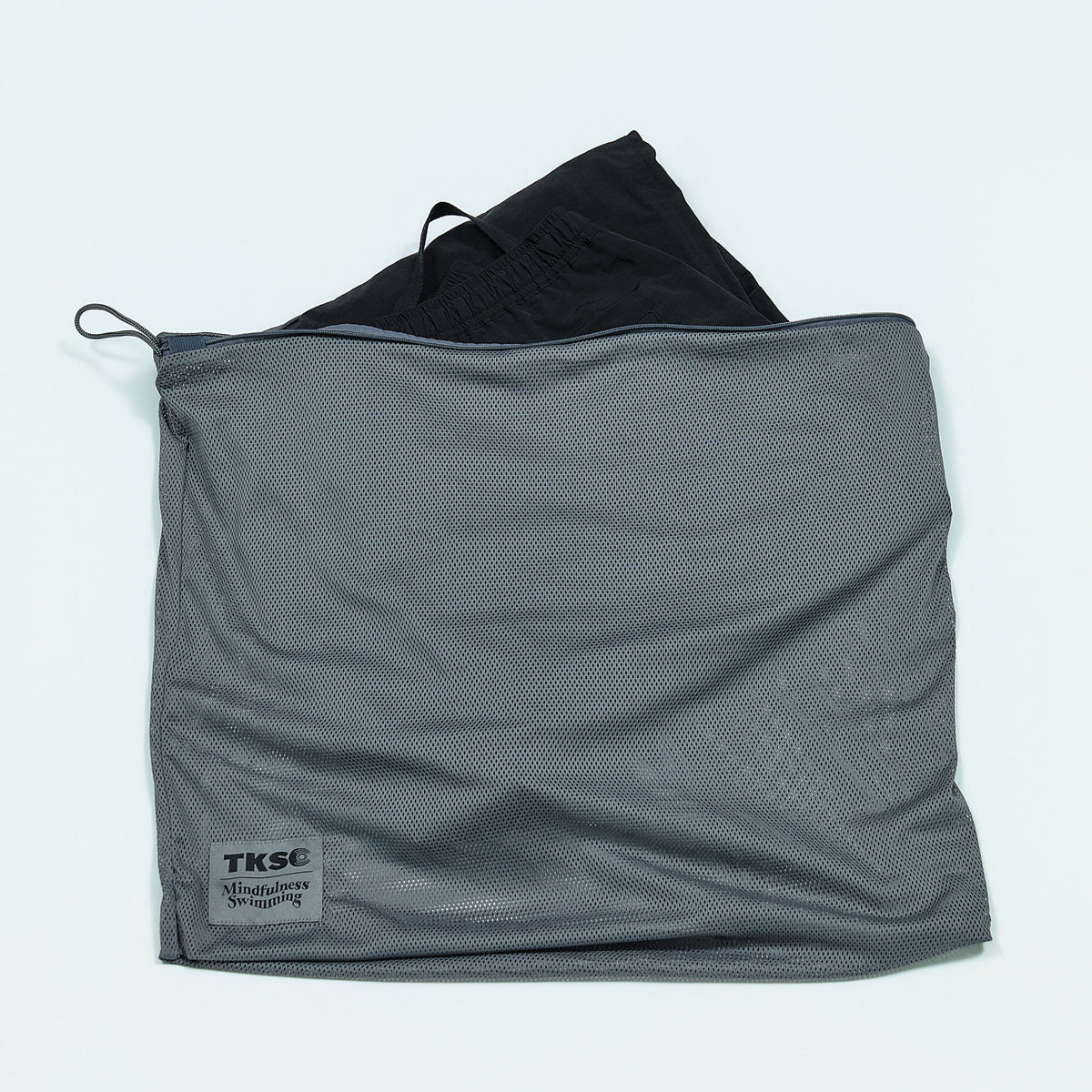 NYLON TRACK TROUSERS “MINDFULNESS SWIMMING” ー BLK
