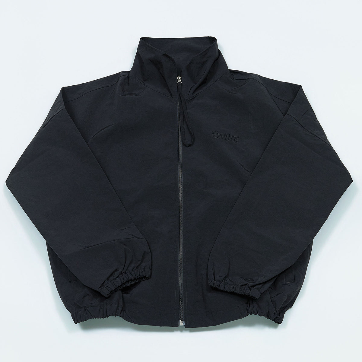 NYLON TRACK BLOUSON “MINDFULNESS SWIMMING” ー BLK