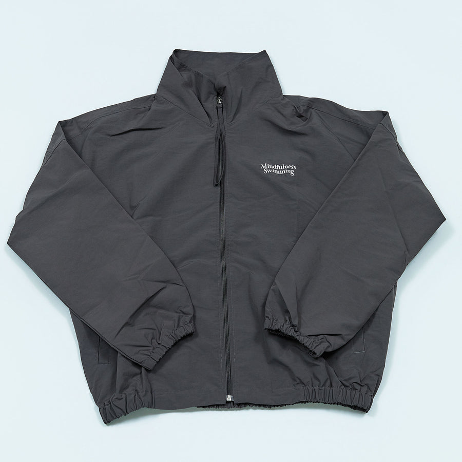 NYLON TRACK BLOUSON “MINDFULNESS SWIMMING” ー GRY